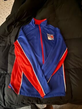 Nike Blue and Red Zip-Up Crew Jacket